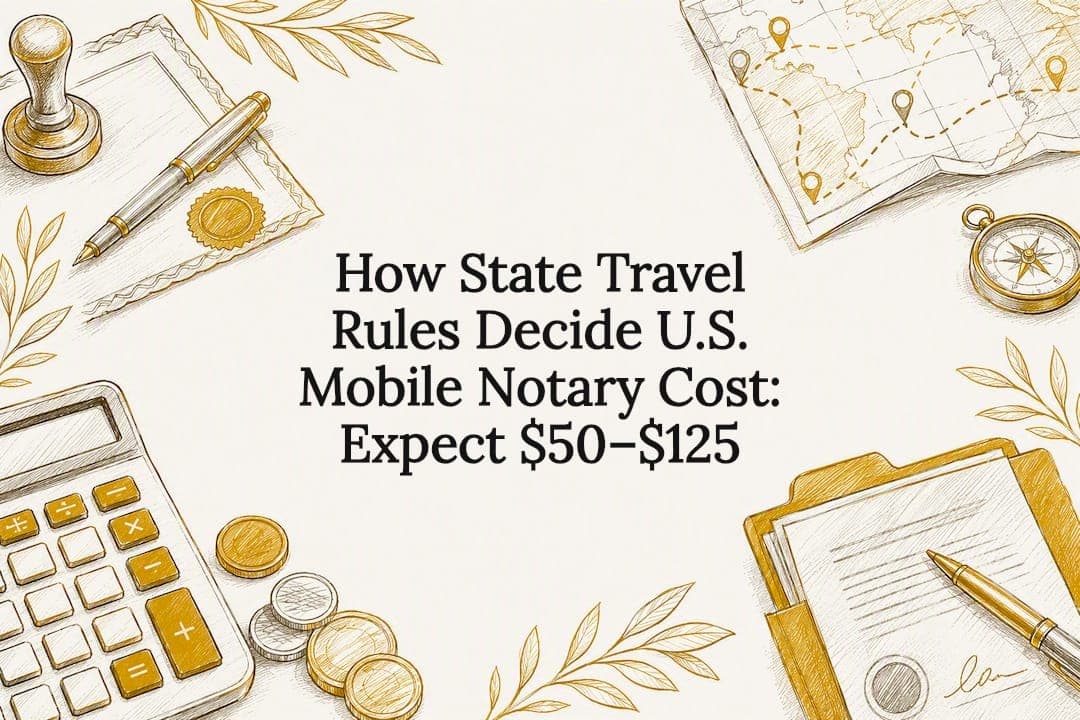 How State Travel Rules Decide U.S. Mobile Notary Cost: Expect $50–$125